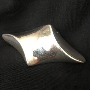 Airess Modernist Geometric Sterling Brooch 3"